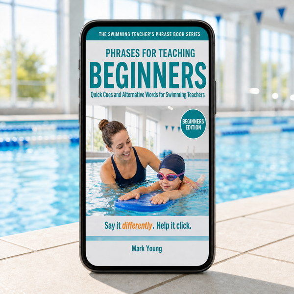 Phrases for Teaching Beginners swimming teacher ebook displayed on a mobile device