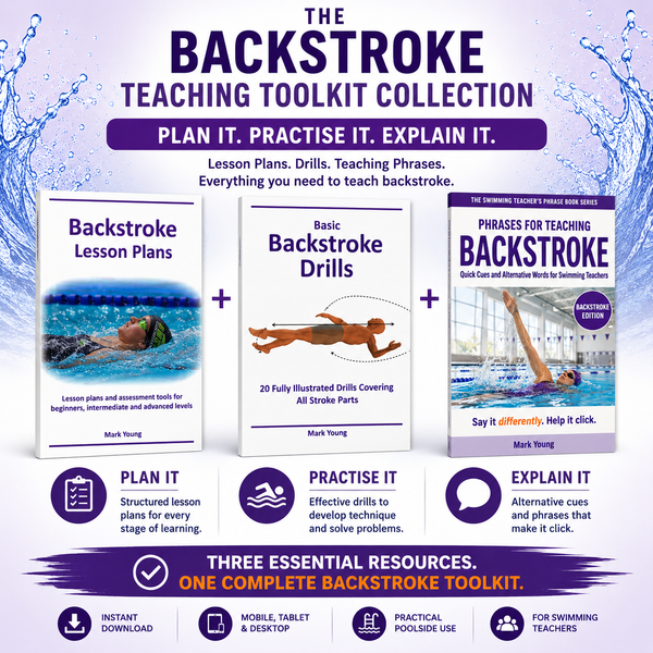Backstroke Teaching Toolkit with lesson plans, drills and teaching phrases for swimming teachers