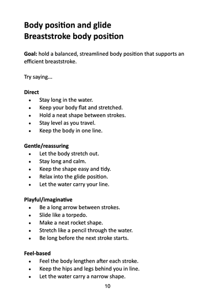 Phrases for Teaching Breaststroke – Quick Cues for Swimming Teachers