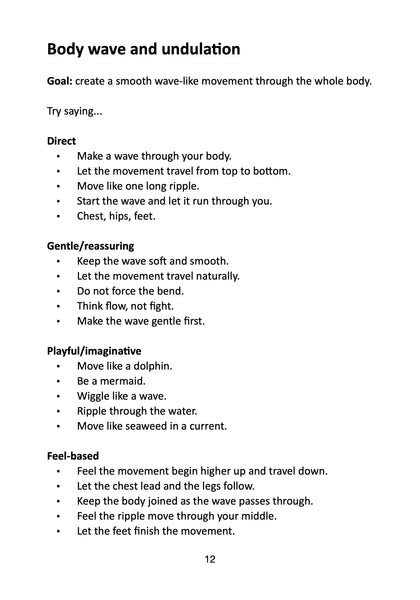 Butterfly teaching cues and alternative phrases for swimming teachers